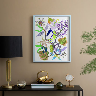 Fleur du sort II, reproduction encadrée - bois massif