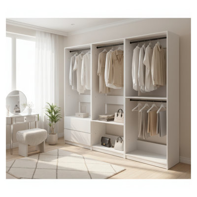 Prosper White Freestanding Walk In Wood Closet System