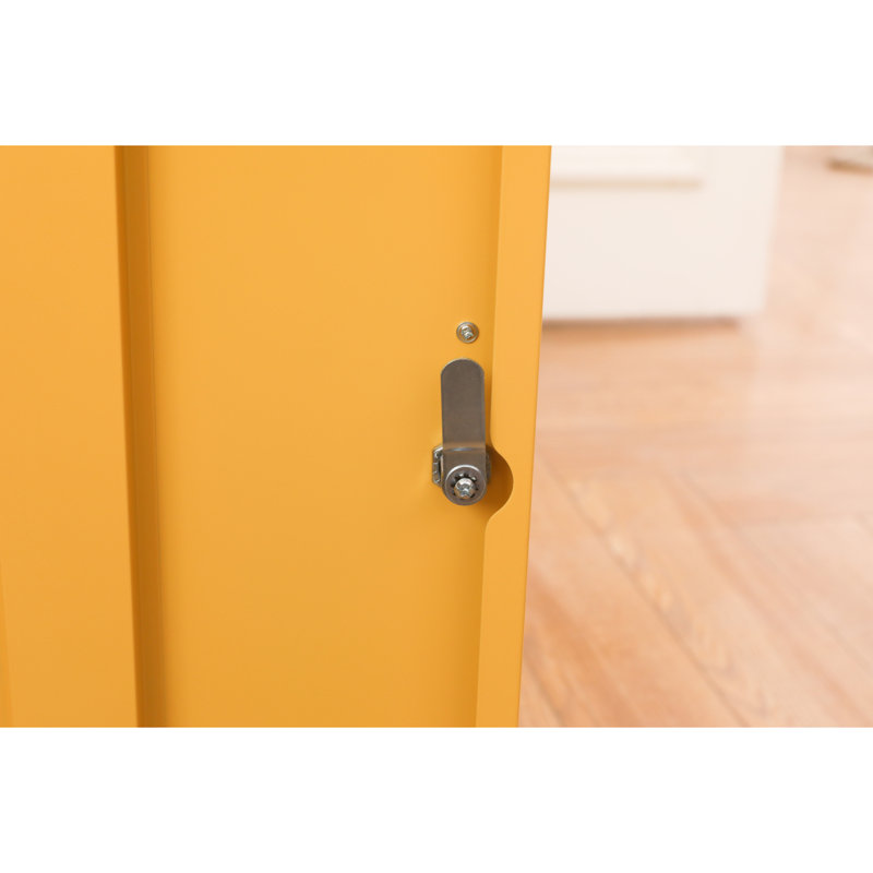 Une armoire de rangement en métal multifonctionnelle d'une hauteur de 27,17 pouces, Yellow