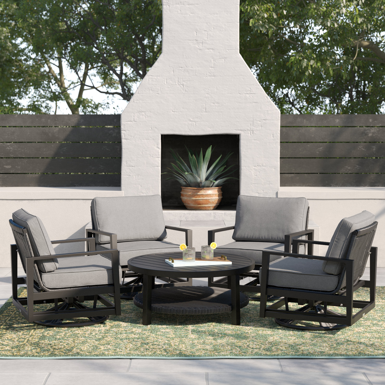 Cheilon 4 - Person Patio Conversation Set with Cushions