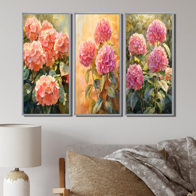 Hortensias dans un jardin ensoleillé I - Collection de décorations murales traditionnelles
