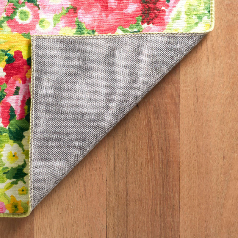 Chamomile Cluster Multi Machine Washable Rug, Rectangle 3' x 5'