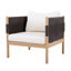 Outdoor Acacia Club Chairs ,Set of 2 with Diamond-Pattern Black Rope Finish