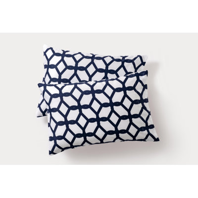Brooks Brothers Chain Link Allover Printed Cotton Sateen Pillowcase Pair