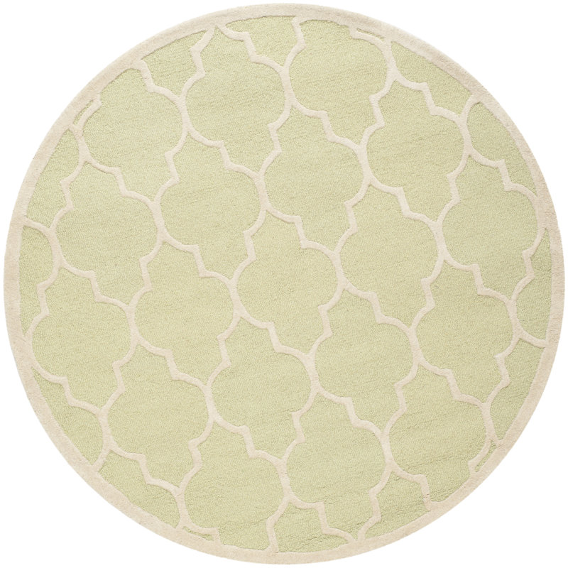 Cannen Hand Tufted Wool Geometric Rug, Round 6'