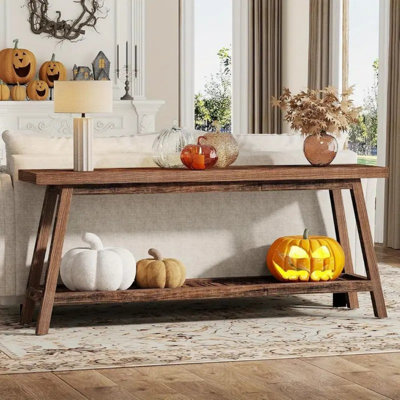 70.9-Inch Farmhouse Console for Entryway, 2-Tier Entry Table Sofa Table