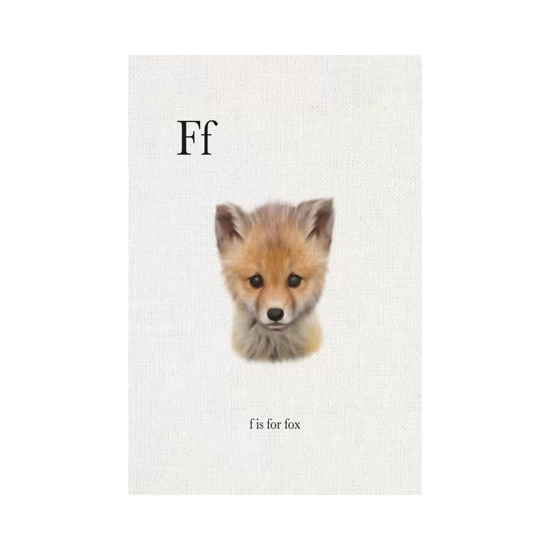 Décoration murale pour enfants F Is for Fox, Toile tendue, H 12 po x l 8 po x P 0,75 po