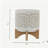 8" CHEVRON PLANTER W/ WOOD STAND, BEIGE