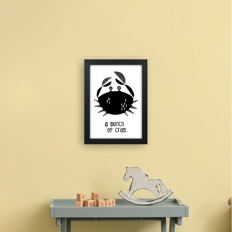 Crab by Miniofmine - Print, 34cm H x 25cm W x 3cm D, Brown Framed