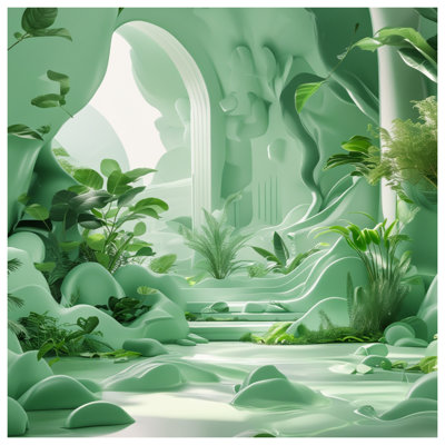Lush Greenery Interior Canvas Gallery Wrap in Many Sizes