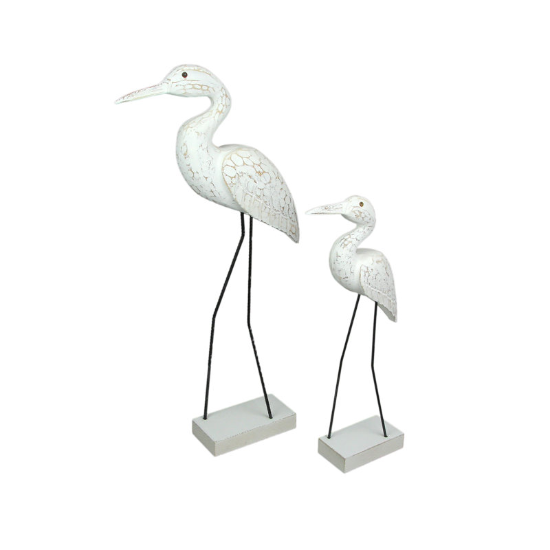 Ensemble de 2 statues aigrettes Houten