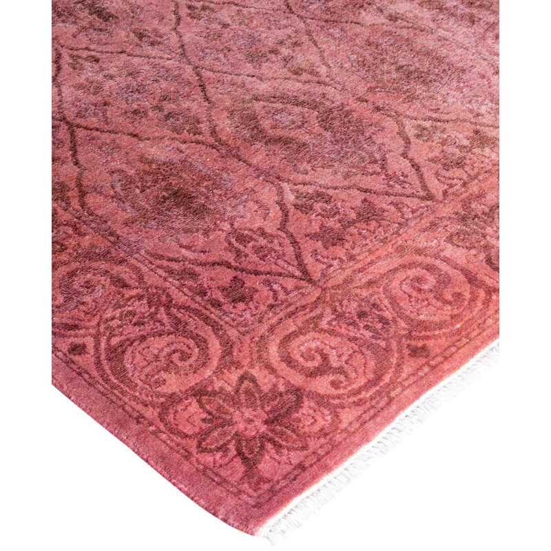 Overdyed One-of-a-Kind 2' 6" X 10' 3" Hand Knotted Area Rug