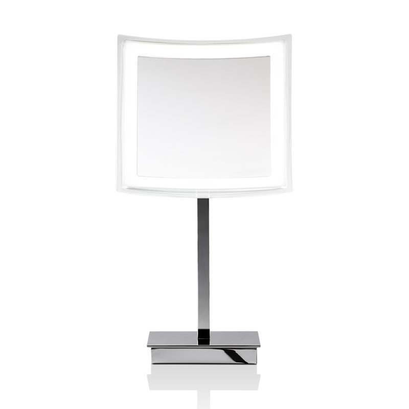 Spiegel Square Metal Lighted Wall Mirror, 9.4" H x 8.3" W