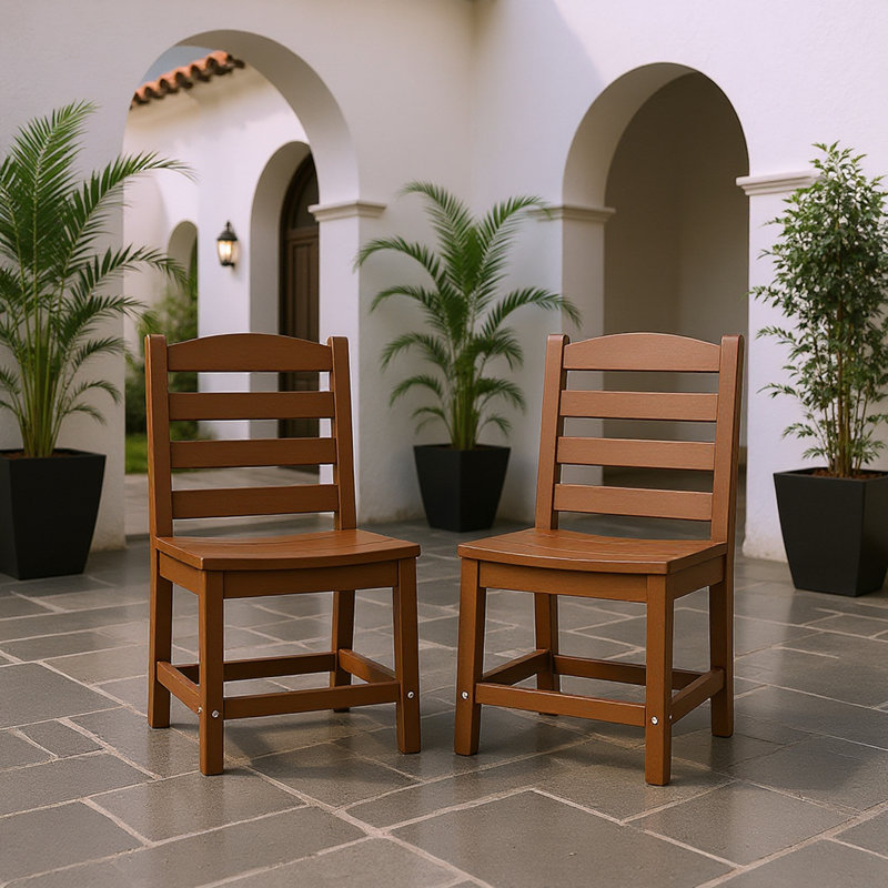 Chaises d'extérieur sans accoudoirs, Brun