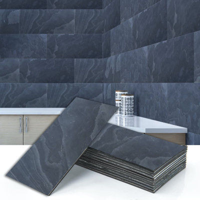Panneau mural gris en pierre 23,6 po Falkirk Johnstone (paquet de 5)