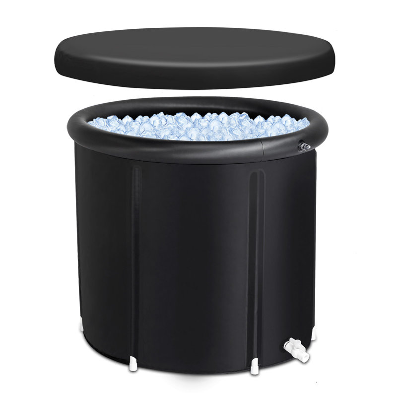 Outdoor and Indoor Ice Bath Tub With Storage Bag, 29.50" H x 29.50" W x 29.50" D
