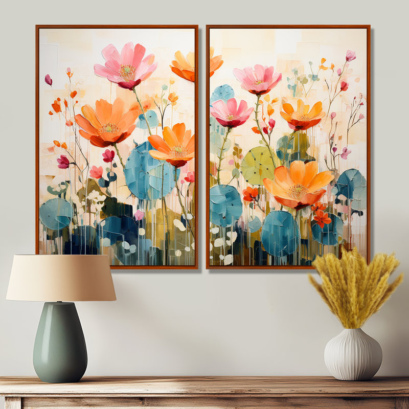 Décoration de cactus orange orange - décoration murale orange, Brun, H 36 po x l 48 po