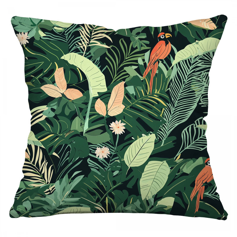 Coussin Rainforest Nature Eclectic Rainforest, Carré 14 po