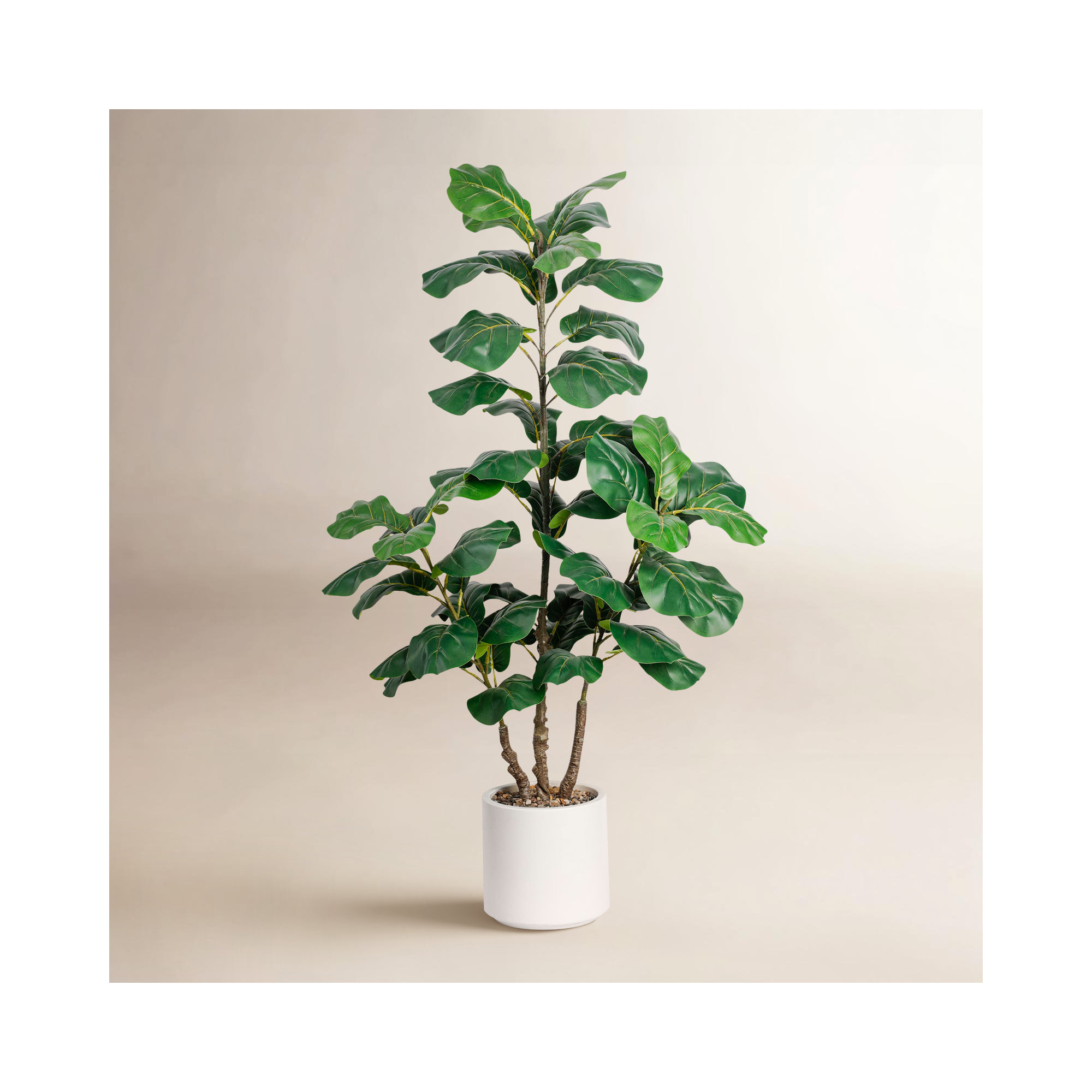 Faux Fiddle Leaf Fig Tree in Pot, 48''