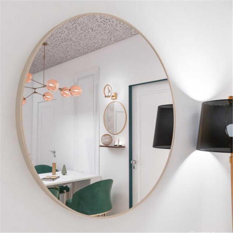 Miroir d'appoint mural doré Bahij