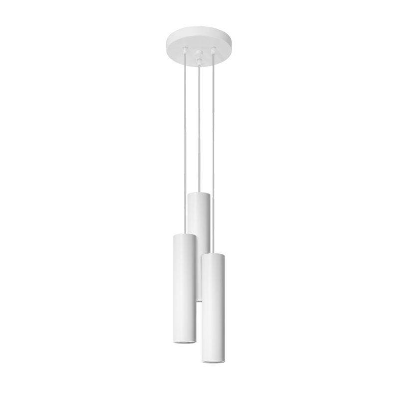 Bergmundur 3 - Light Stainless Steel Pendant, White