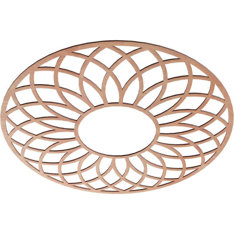 Cannes Wood Fretwork Pierced Ceiling Medallion, 38" H x 38" W x 0.25" D, Cherry