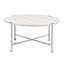 Table basse ronde avec placage en papier de chêne blanc + pieds en métal et en Pb, 36 po de largeur, 18 po de hauteur, pour un soutien moderne des pieds, dimensions, hauteur, rassemblements décontractés
