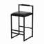 Ensemble de 2 tabourets de bar avec dossier et 2 chaises de bar rembourrées en cuir de polyuréthane avec repose-pieds