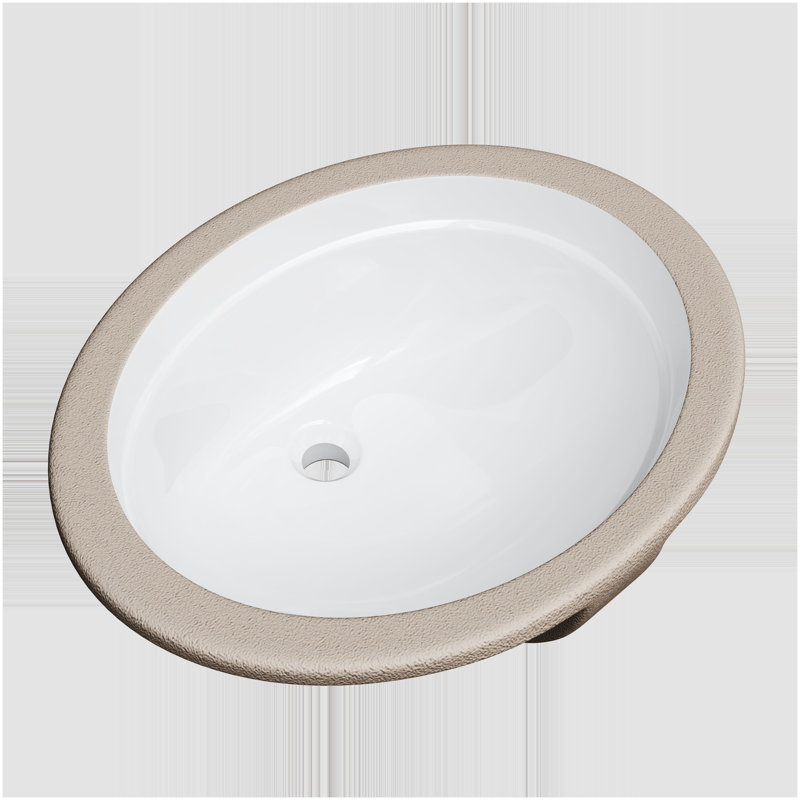 20" Oval Undermount Bathroom Sink with Front Overflow
