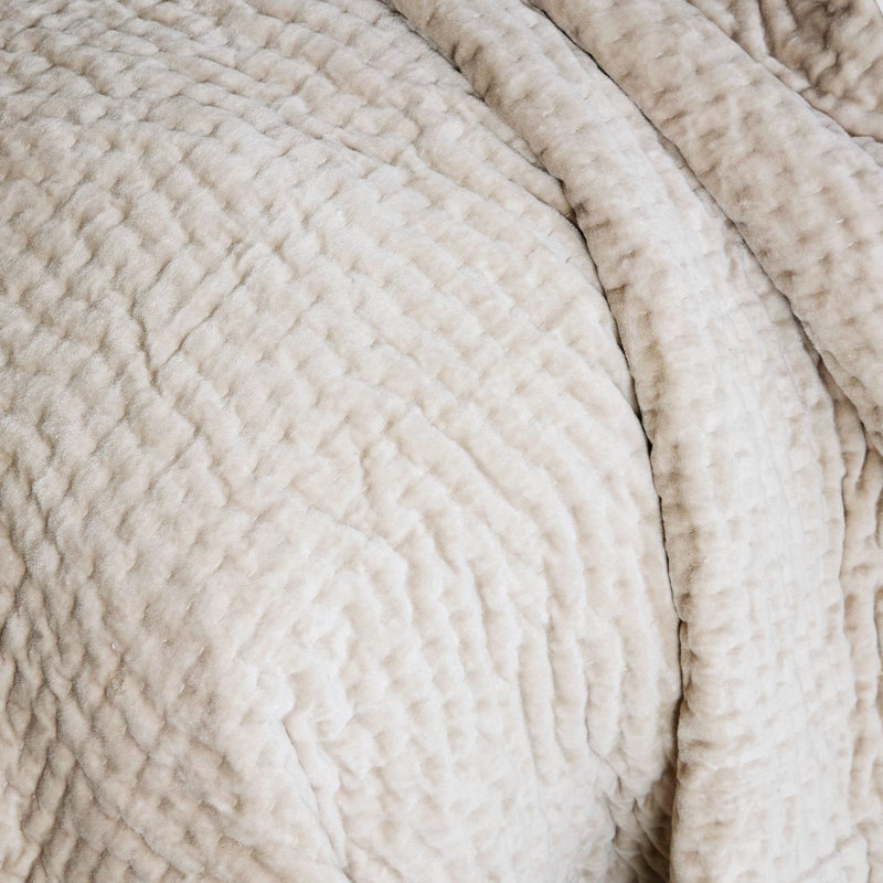 Viola Velvet Quilt, King Quilt, Gray