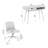 Katia 40W X 20D Small Writing Desk And Chair Set In Natural Oak, Compact Workspace Solution For Home Office