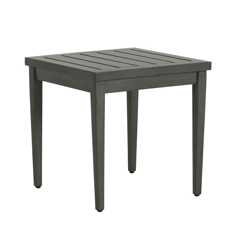 Brookings Wrought Aluminum Side Table, Slate Gray