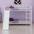Sturdy Metal Bunk Bed Frame With Built-In Slide, Ladder, Fence And Door-1608630235