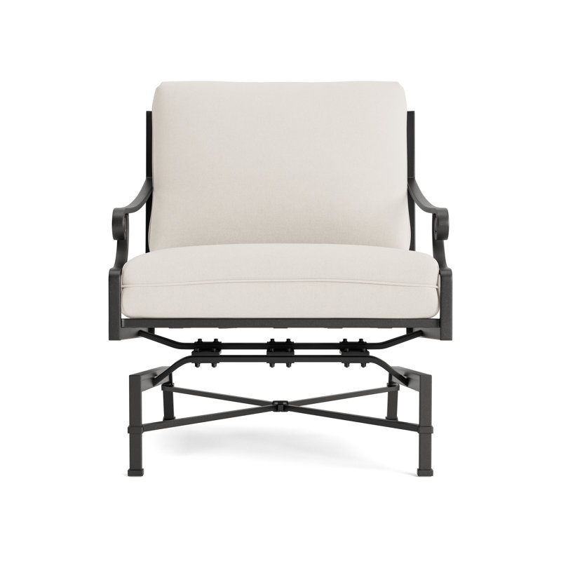 Venetian Outdoor Lounge Chair, Fusion Natural, Textured Pewter