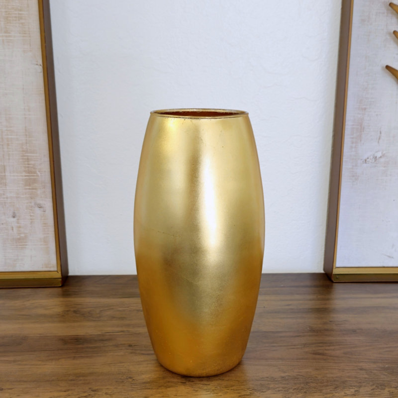 Vase AMaryllis, Doré, Hauteur totale - 14,75 po