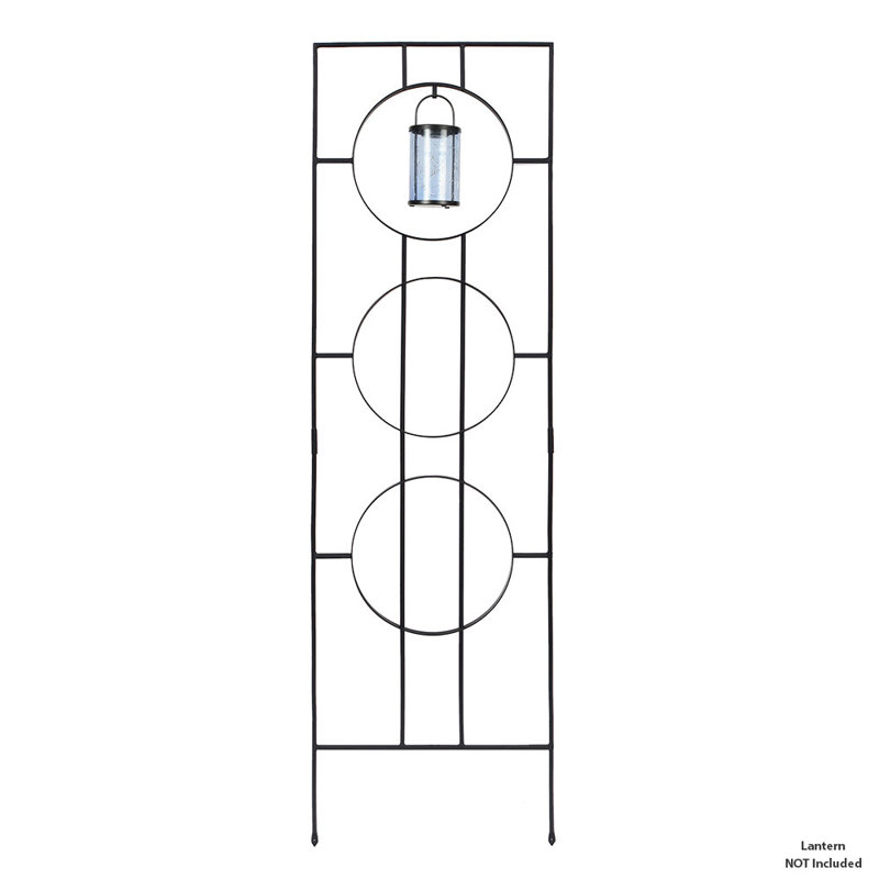 Zen Harmony 44" Black Wrought Iron Garden Trellis