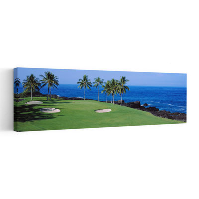 Golf Course At The Oceanside, Kona Country Club Ocean Course, Kailua Kona, Hawaii, Usa Abstract Palm Tree Nature Ocean Wall Art