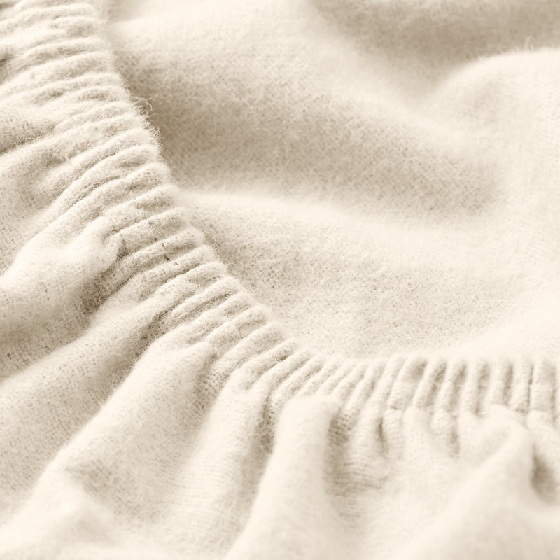 Cotton Flannel Fitted Sheet, Twin XL Fitted Sheet, Sand