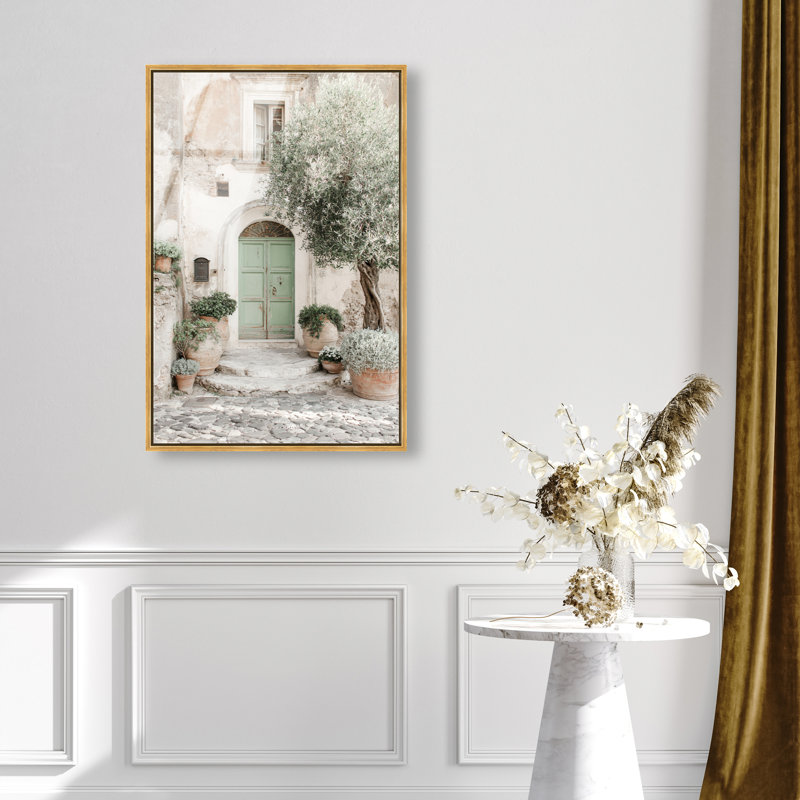 Mint Door I High-Gloss Frameless Acrylic Glass Wall Art Architecture Print by Oliver Gal, Ready to Hang, 10 x 15, 11"H x 16"W