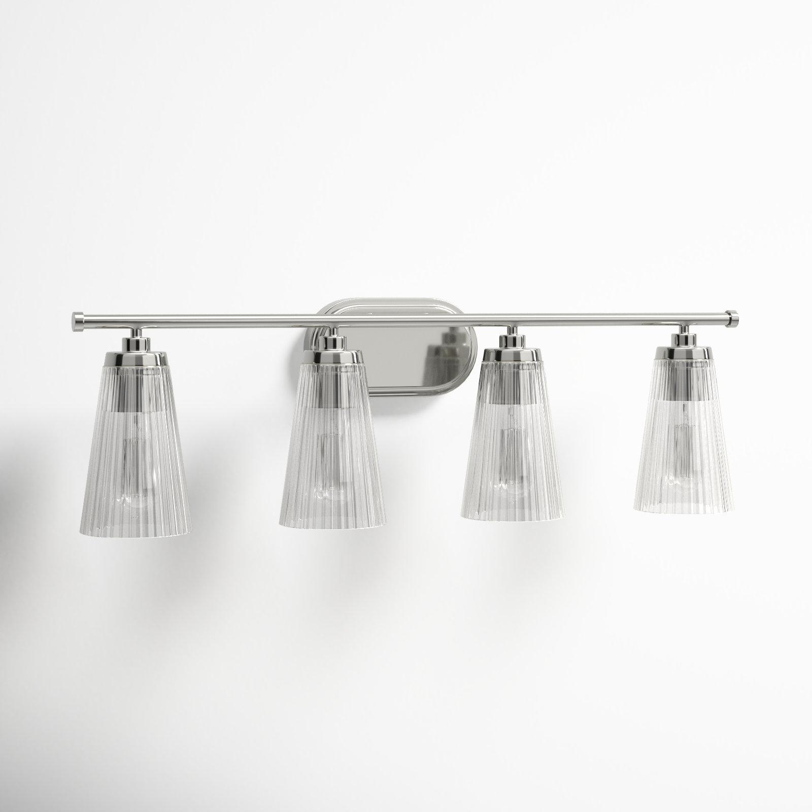 Jeanie 4 Light Ribbed Dimmable Bath Sconce, Nickel