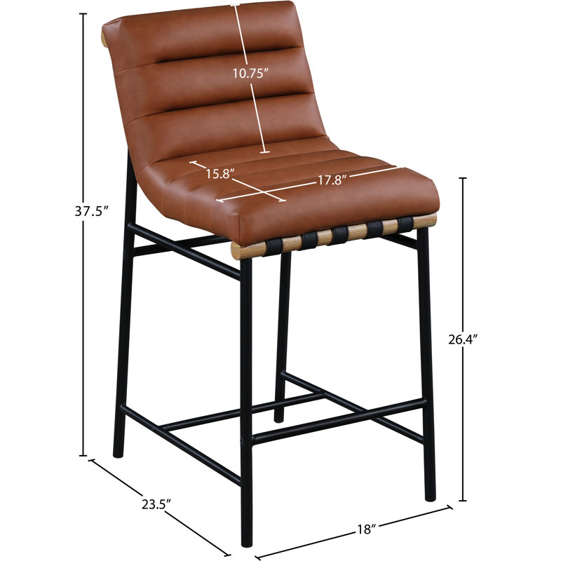 Vincentas Upholstered Counter Stool with Metal Frame