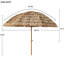 Parasol de toit en chaume de 8 pi avec mécanisme d'ouverture et d'inclinaison rapide, convient pour les zones de pique-nique sur pelouse, cadre tropical, rétractable manuellement toute l'année
