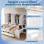 Lit de jour en bois avec bureau, armoires, tablettes ouvertes et tiroirs de rangement, lit multifonctionnel-40319213-40319214