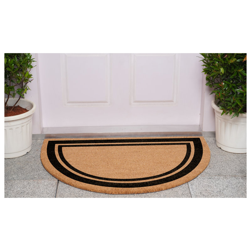 Paillasson demi-cercle à bordure noire , 24 po x 36 po