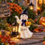 Statue de fantôme lumineuse solaire pour la décoration extérieure de l'Halloween