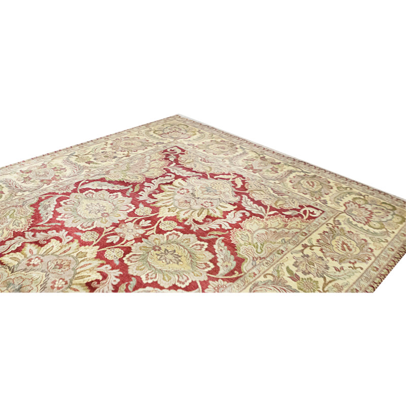 High-Quality Hand-Knotted Red And Gold Area Rug