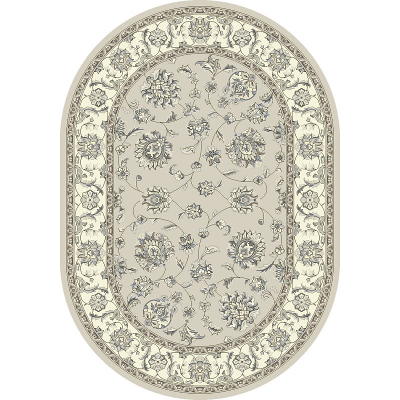 Attell Soft Gray/Cream Area Rug, Oval 6'7" x 9'6"