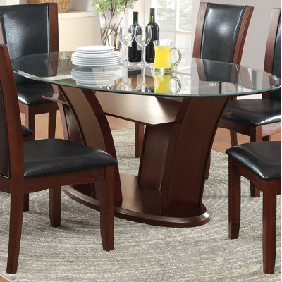 Cushing Oval Glass Top Dining Table