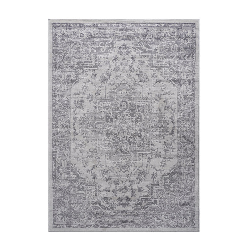 Tapis argenté / oriental 6X9, Rectangle 6 pi 7 po x 7 pi 9 po