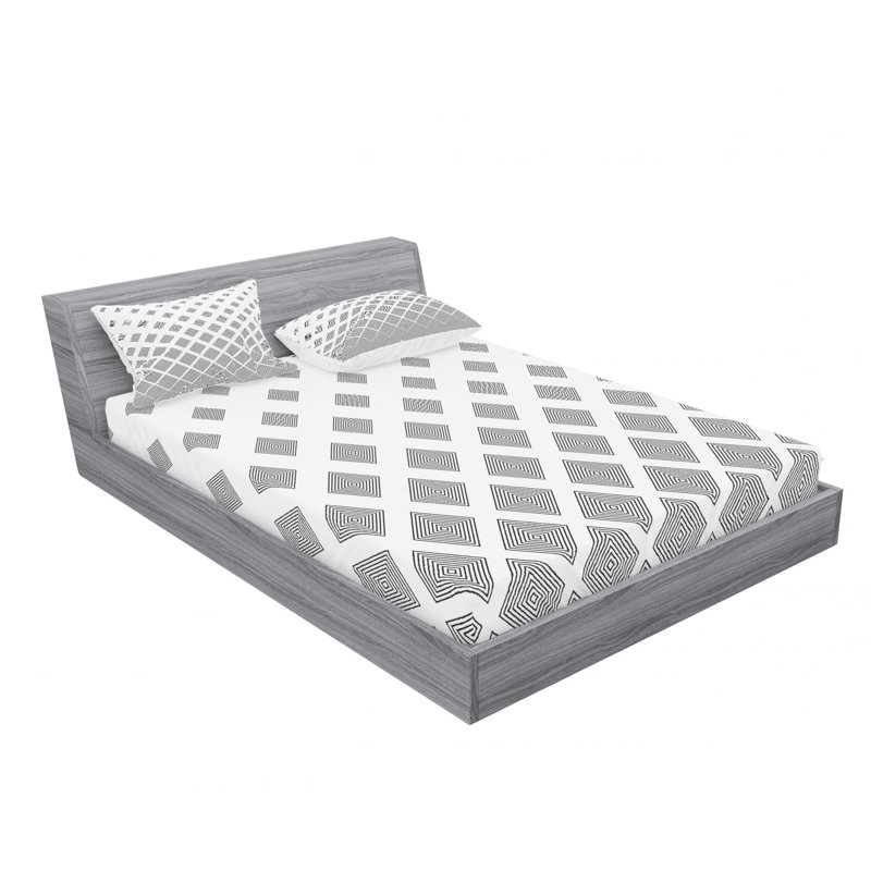 Microfiber Geometric Sheet Set, Queen Sheet Set with Fitted Sheet